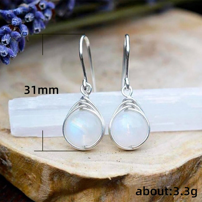 Round winding opal earrings-canovaniajewelry