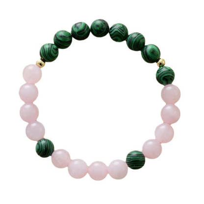 Natural stone rose quartz handmade elastic beaded bracelet-canovaniajewelry
