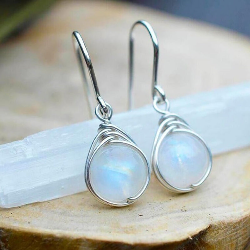 Round winding opal earrings-canovaniajewelry