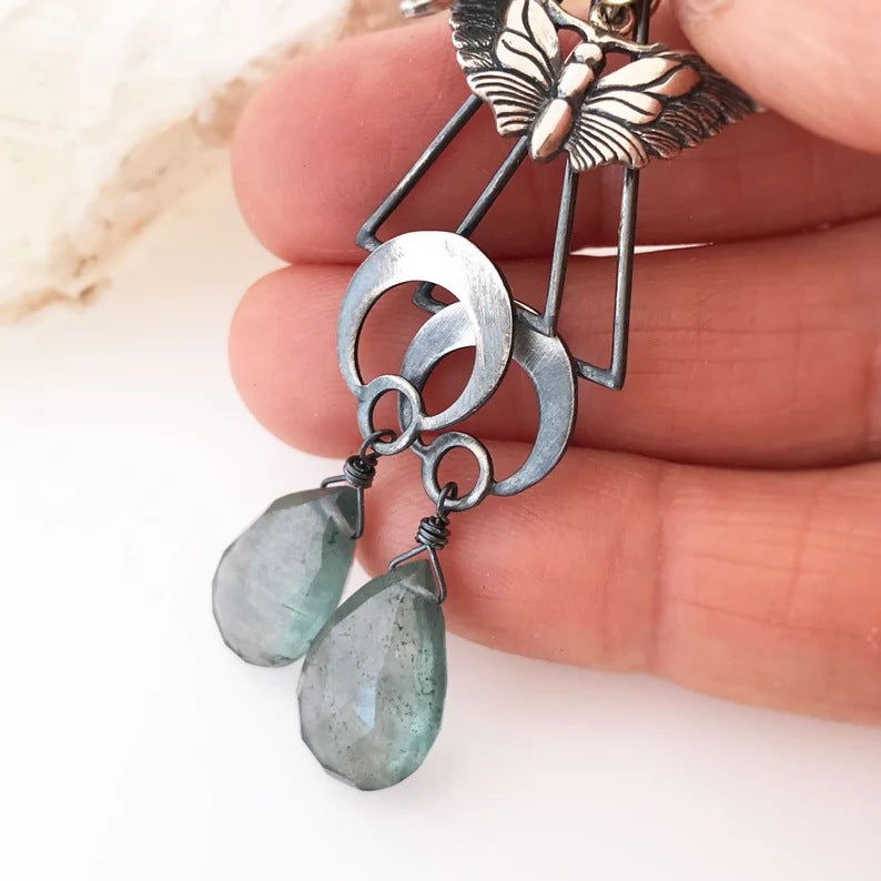 Butterfly Zircon Retro Pendant Earrings-canovaniajewelry