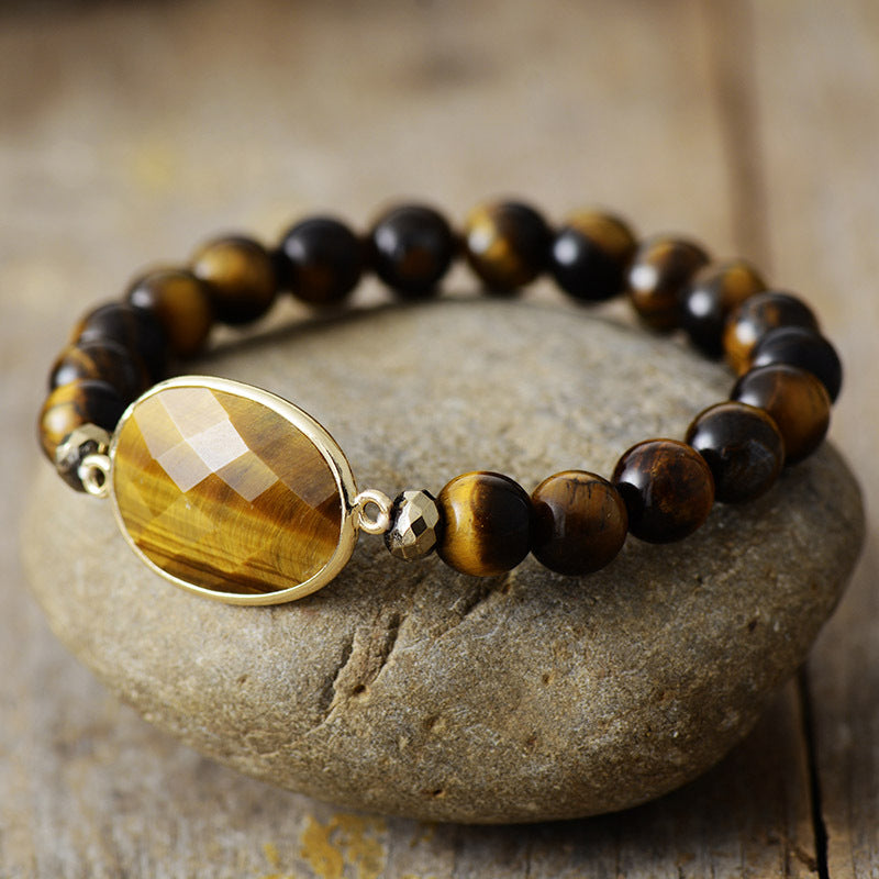 Tiger eye red stretch natural stone beaded bracelet-canovaniajewelry