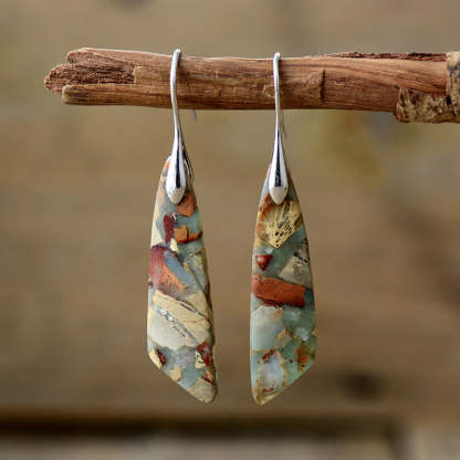 Bohemian Imperial Stone geometric Pendant Earrings-canovaniajewelry