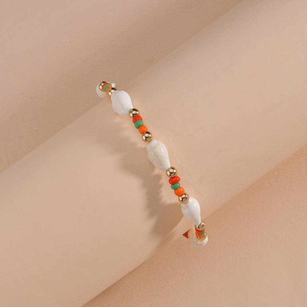 Conch Colorful Beaded Adjustable Anklet For Women-canovaniajewelry