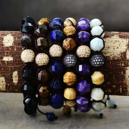 Natural stone handwoven bracelet-canovaniajewelry