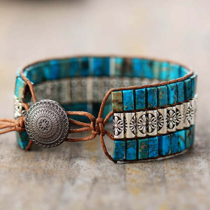 Turquoise Tube Bracelet - Natural Gem Bracelet-canovaniajewelry
