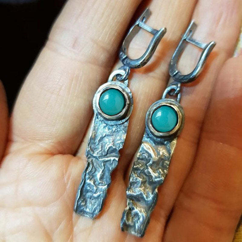 Red blue zircon vintage earrings-canovaniajewelry