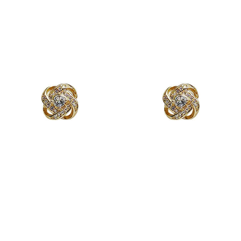 Zircon Spiral Knot Earrings-canovaniajewelry