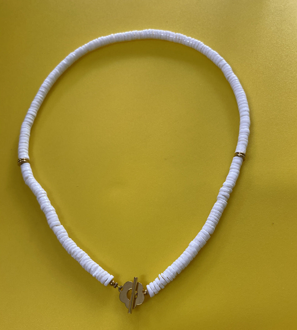 Natural stone shell necklace-canovaniajewelry