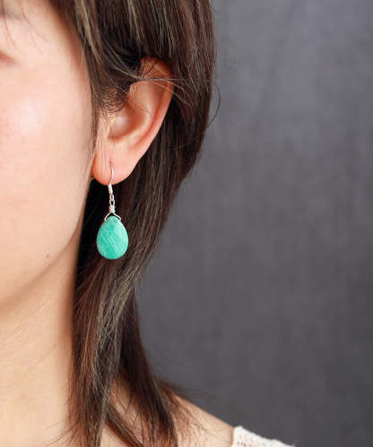 Amazonite Stone Pendant Earrings Pendant Healing Hanging Earrings-canovaniajewelry