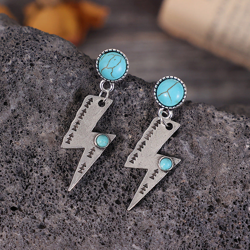 Lightning turquoise earrings-canovaniajewelry