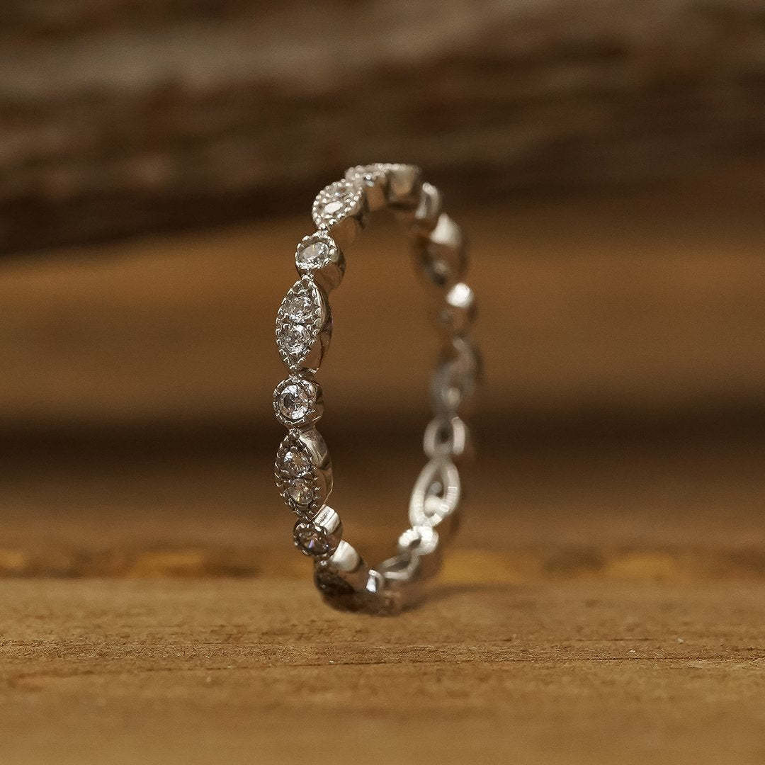 New flash diamond round Princess five-piece ring set-canovaniajewelry