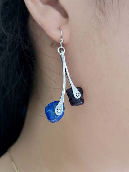 Irregular natural stone earrings-canovaniajewelry