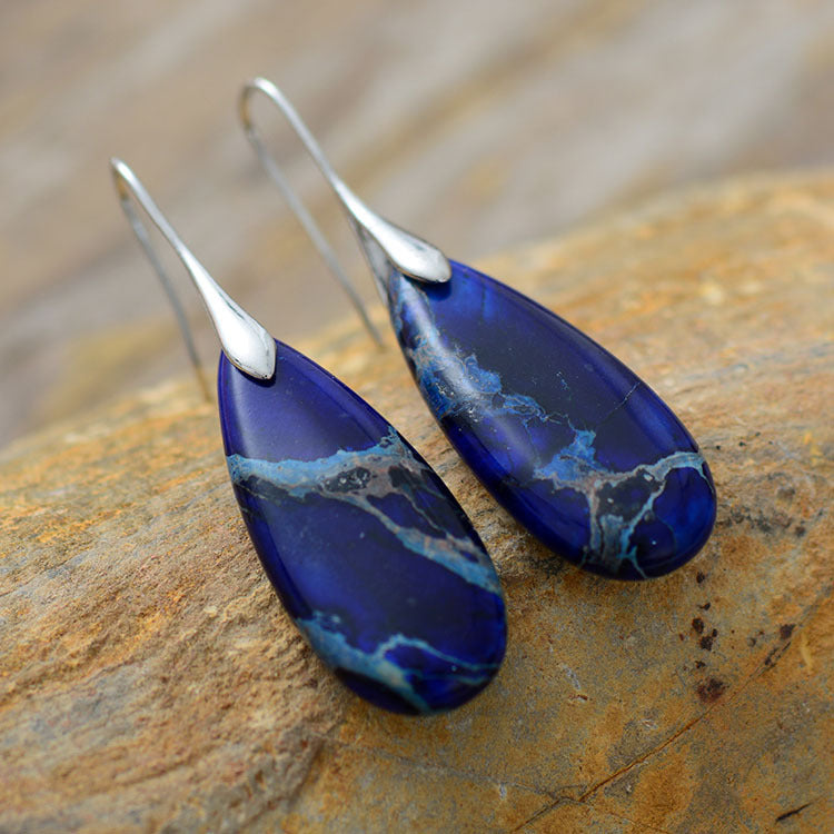 Blue Ocean sediment earrings-canovaniajewelry