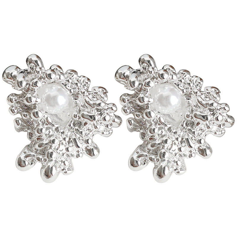 Irregular flower pearl earrings-canovaniajewelry