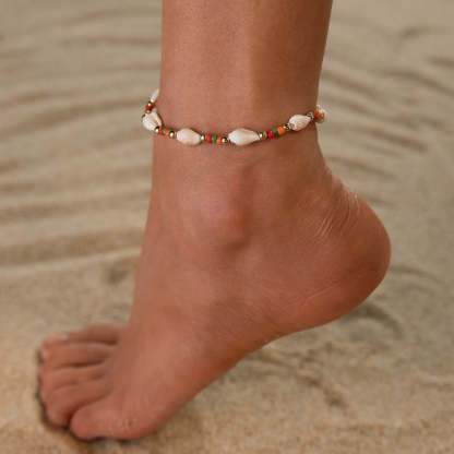 Conch Colorful Beaded Adjustable Anklet For Women-canovaniajewelry