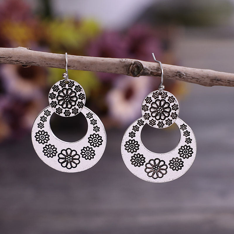 Boho vintage Hollow out moon cut earrings-canovaniajewelry