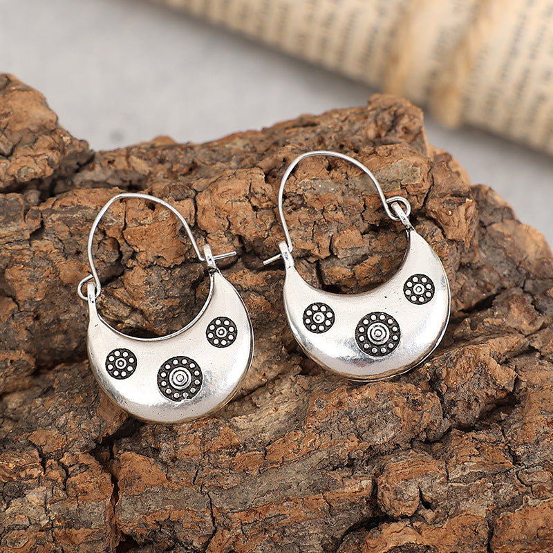 Printed round bead earrings-canovaniajewelry