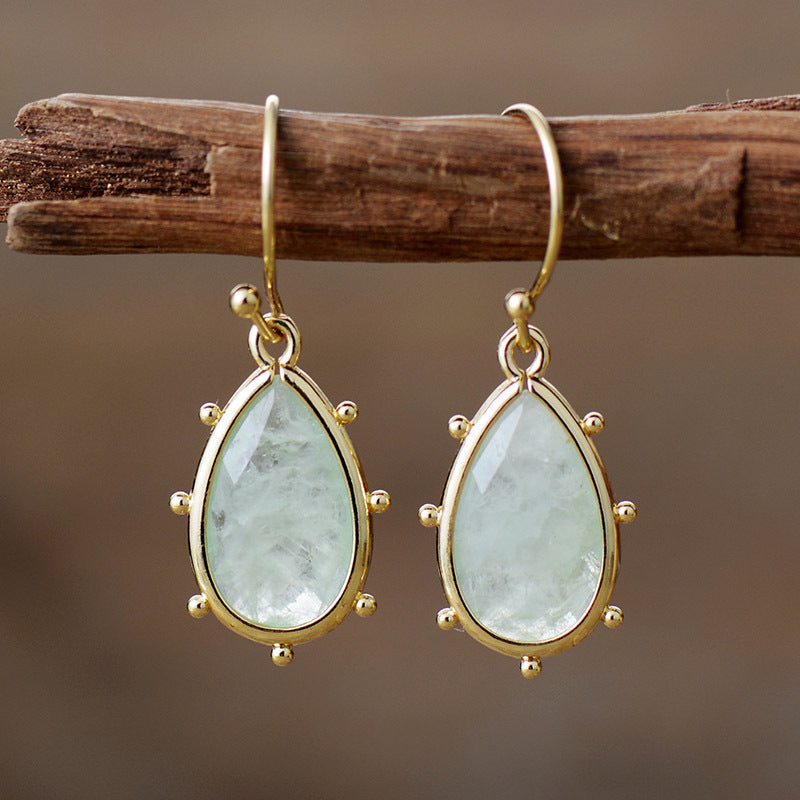 Drop natural crystal earrings-canovaniajewelry