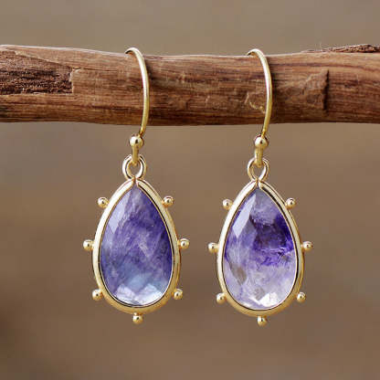 Drop natural crystal earrings-canovaniajewelry