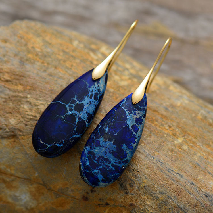Blue Ocean sediment earrings-canovaniajewelry