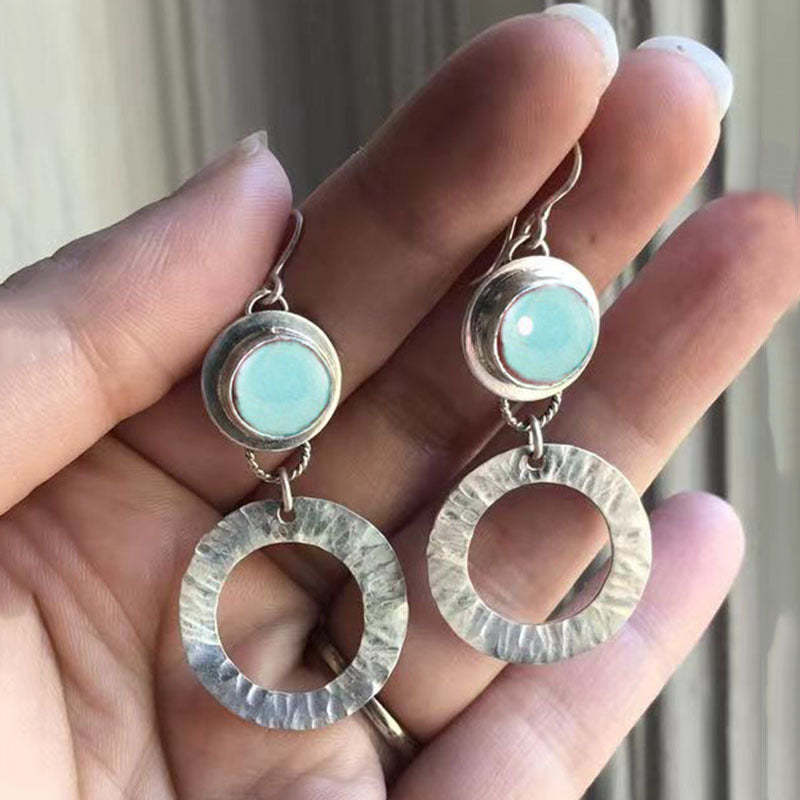 Creative round zircon earrings-canovaniajewelry