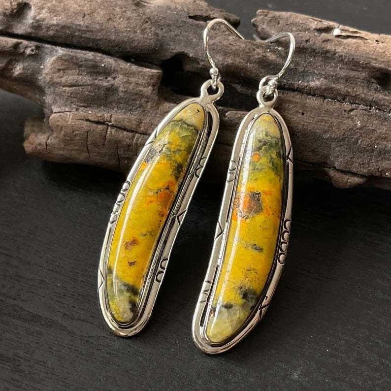 Vintage strip set stone earrings-canovaniajewelry