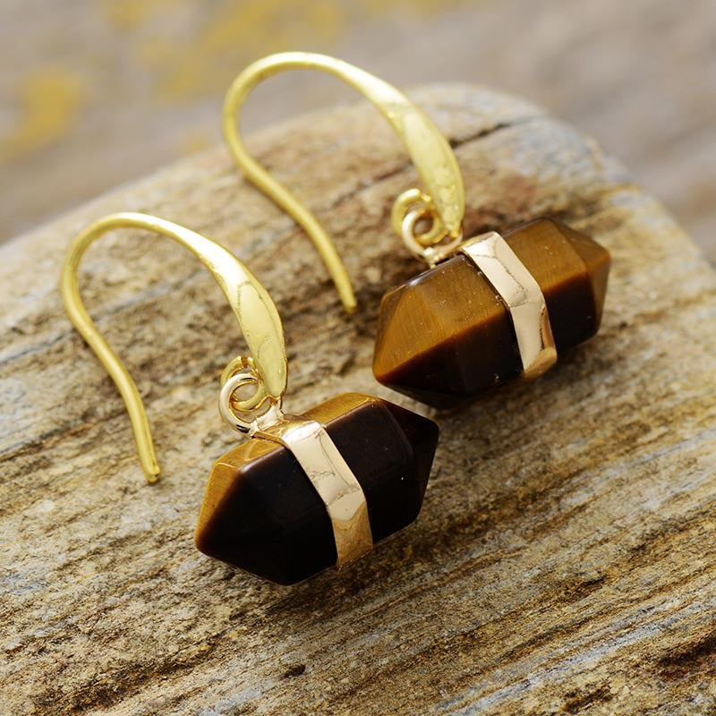 Geometric natural stone earrings-canovaniajewelry