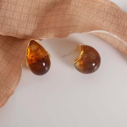 Amber Water Drop Earrings-canovaniajewelry