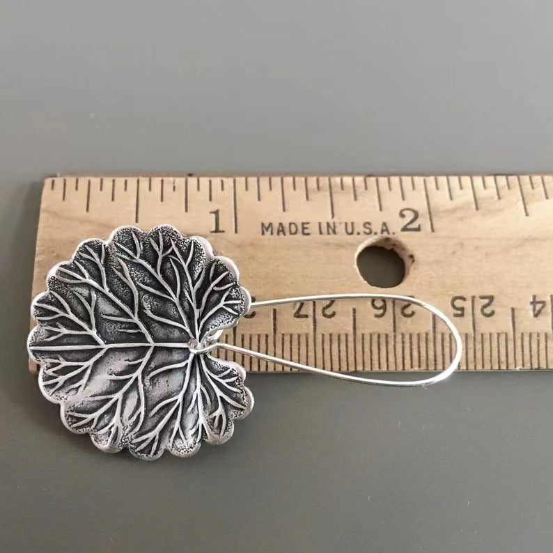 Vintage lotus leaf creative earrings-canovaniajewelry