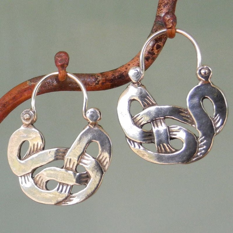 Gypsy curved metal hoop earrings-canovaniajewelry