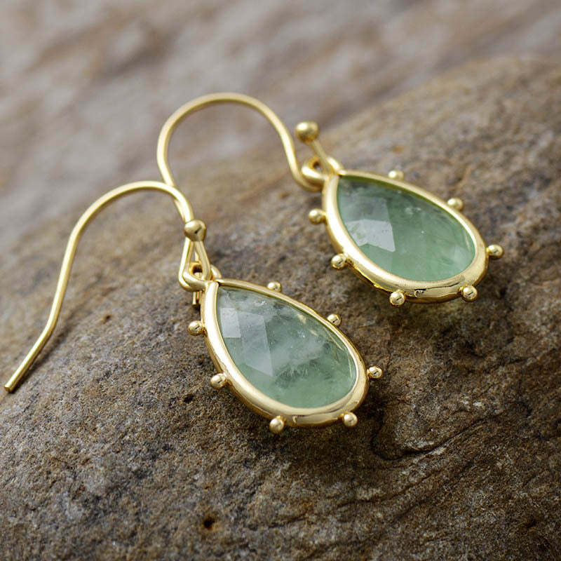 Drop natural crystal earrings-canovaniajewelry