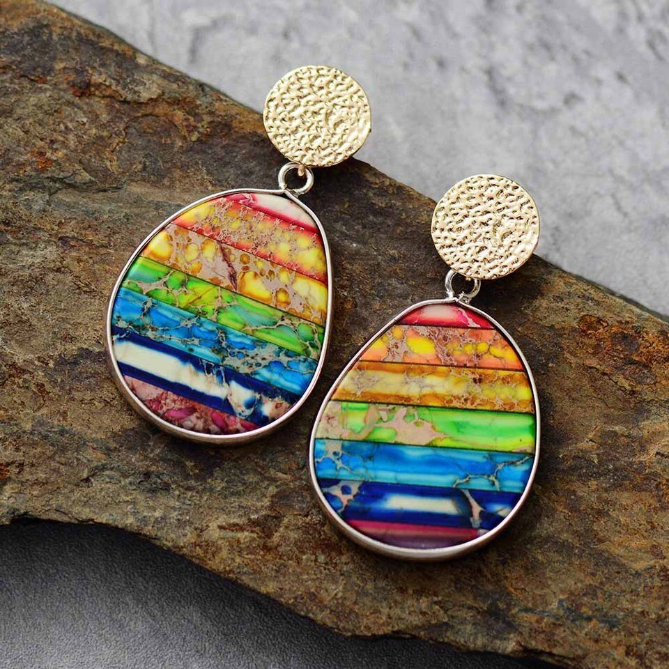 Colorful Emperor Stone Energy Yoga Earrings-canovaniajewelry
