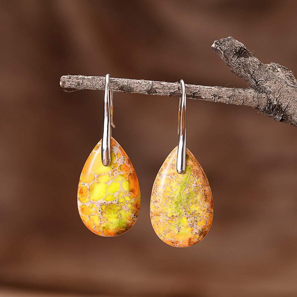 Drop shaped stone earrings-canovaniajewelry