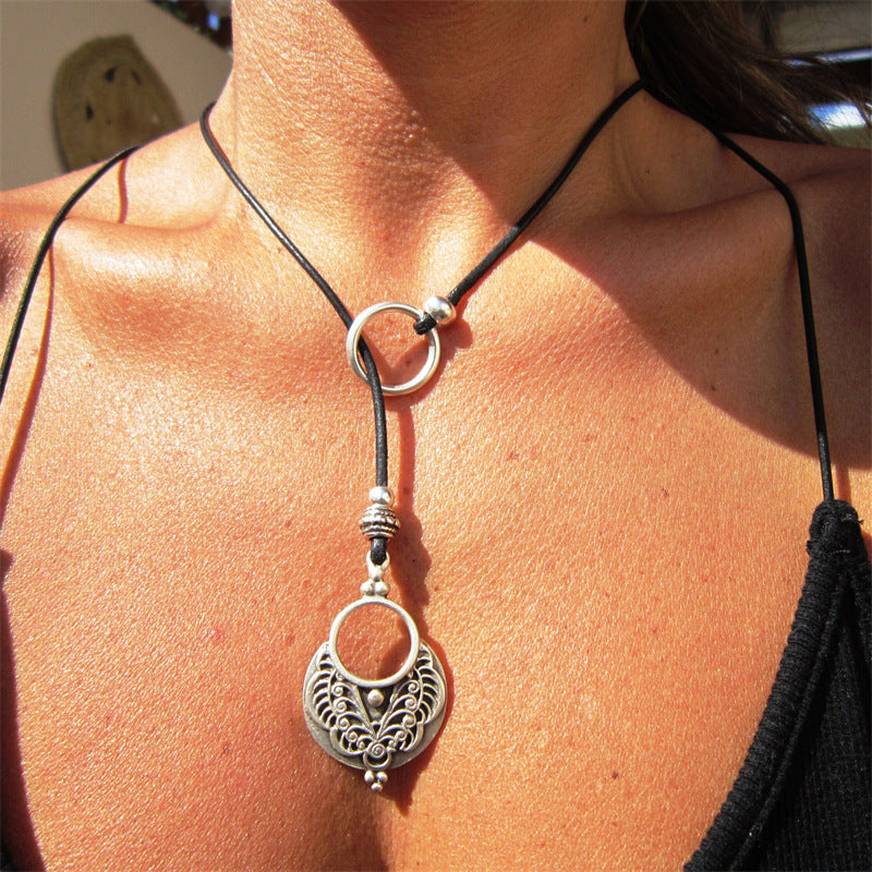 Geometric pattern pendant necklace-canovaniajewelry