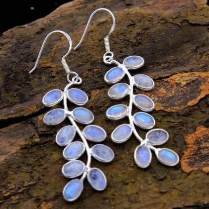 Leaf Moonstone Earrings-canovaniajewelry