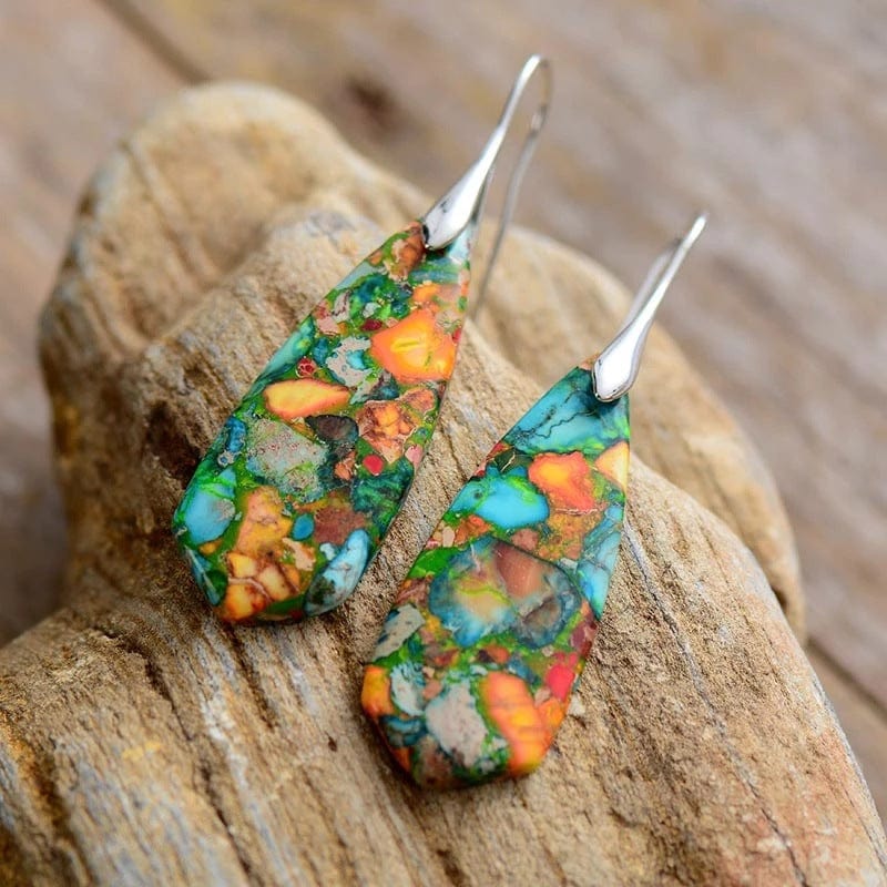 Bohemian Empire Stone Geometric Dangle Earrings-canovaniajewelry