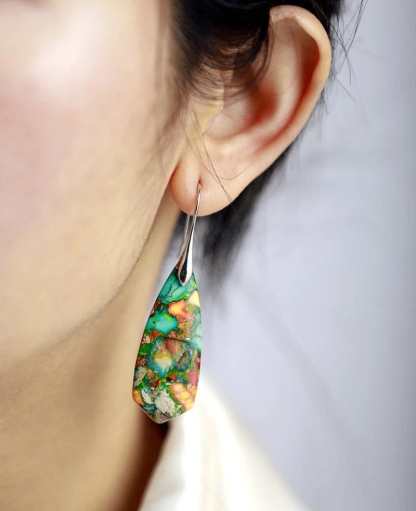 Bohemian Empire Stone Geometric Dangle Earrings-canovaniajewelry