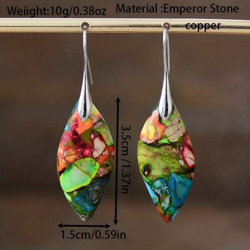 Boho Natural Imperial Stone Water Drop Earrings-canovaniajewelry