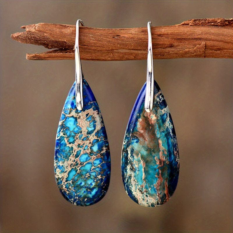 Boho Natural Imperial Stone Water Drop Earrings-canovaniajewelry
