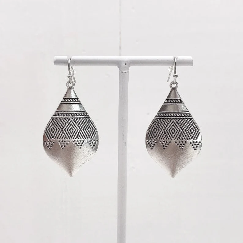 Bohemian earrings with ethnic patterns