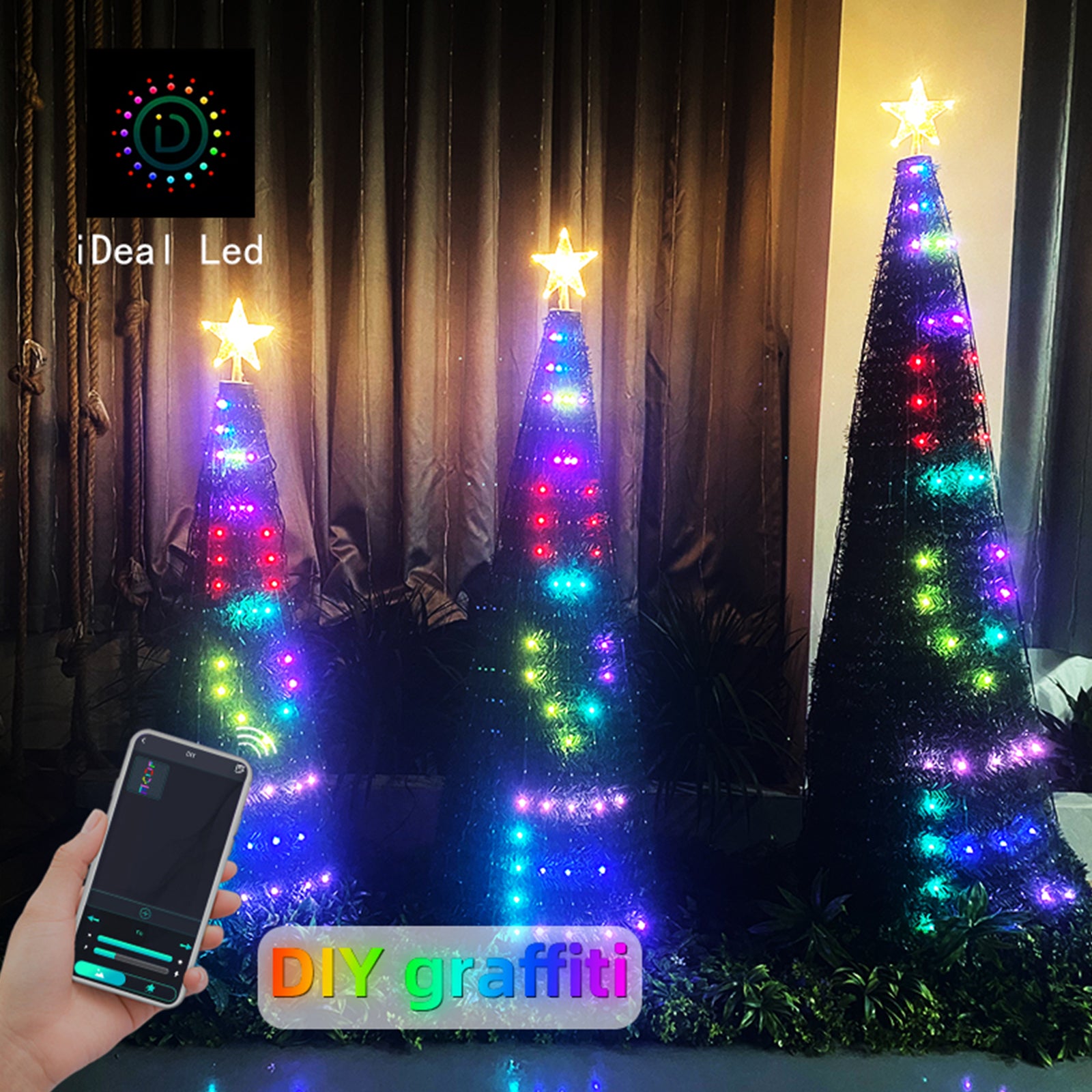 DIY Smart Christmas Tree Led Light Bluetooth APP Remote Control