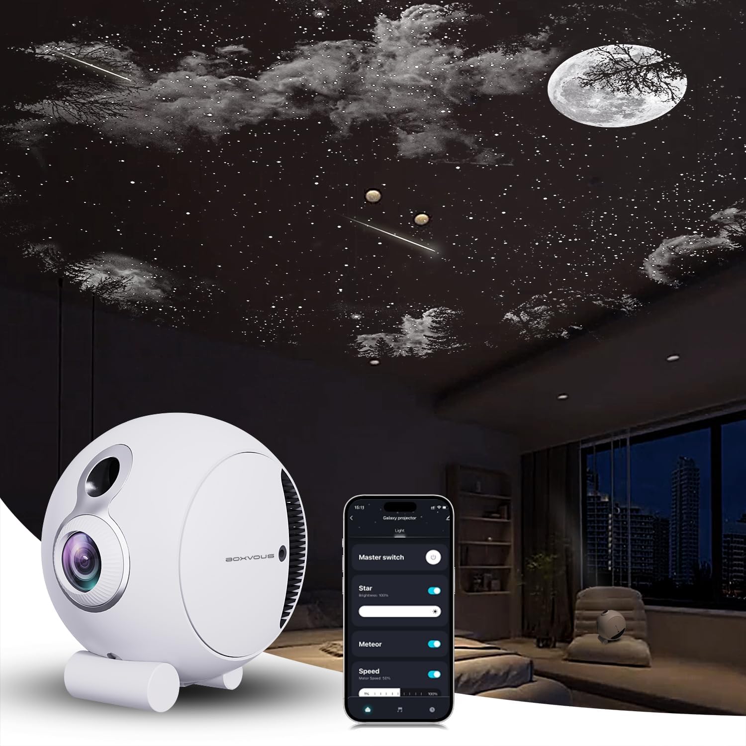Plus smart starry sky projector-20W 60㎡ coverage-Ktvhomes