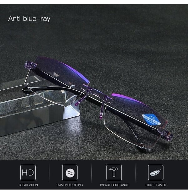 Last Day Promotion 70% OFF - 🔥New Sapphire High Hardness Anti-blue Progressive Far And Near Dual-Use Reading Glasses👓