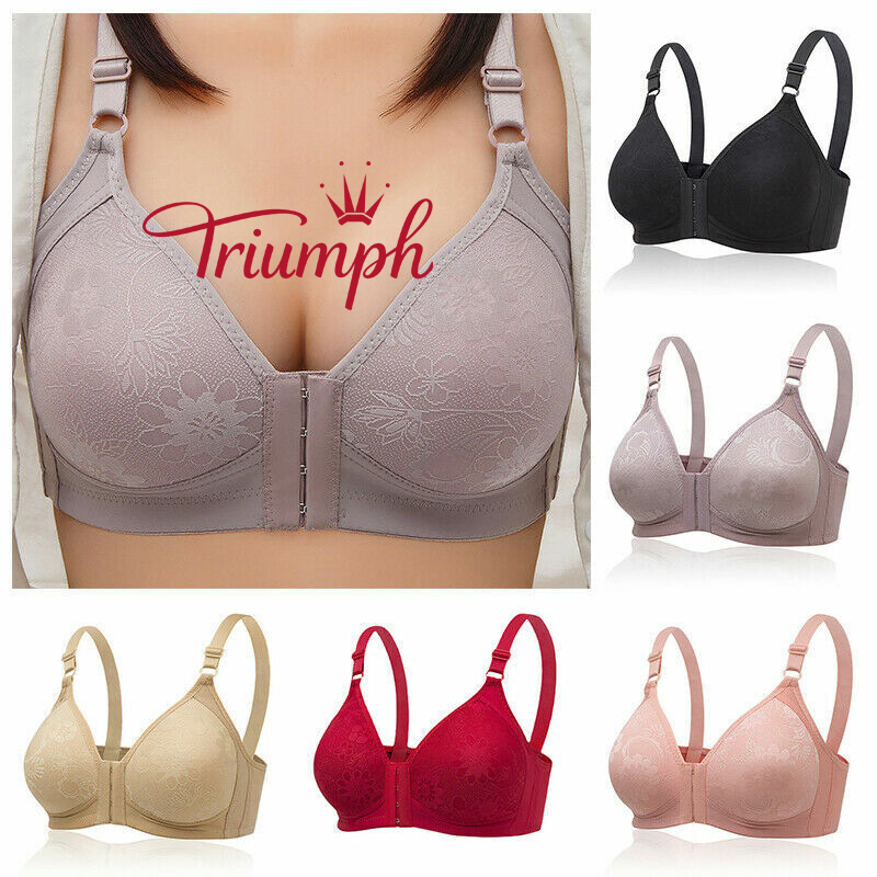 TRIUMPH - 3 DB 💥 Biustonosz damski zapinany z przodu, bezszwowy, z kwiatowym wzorem