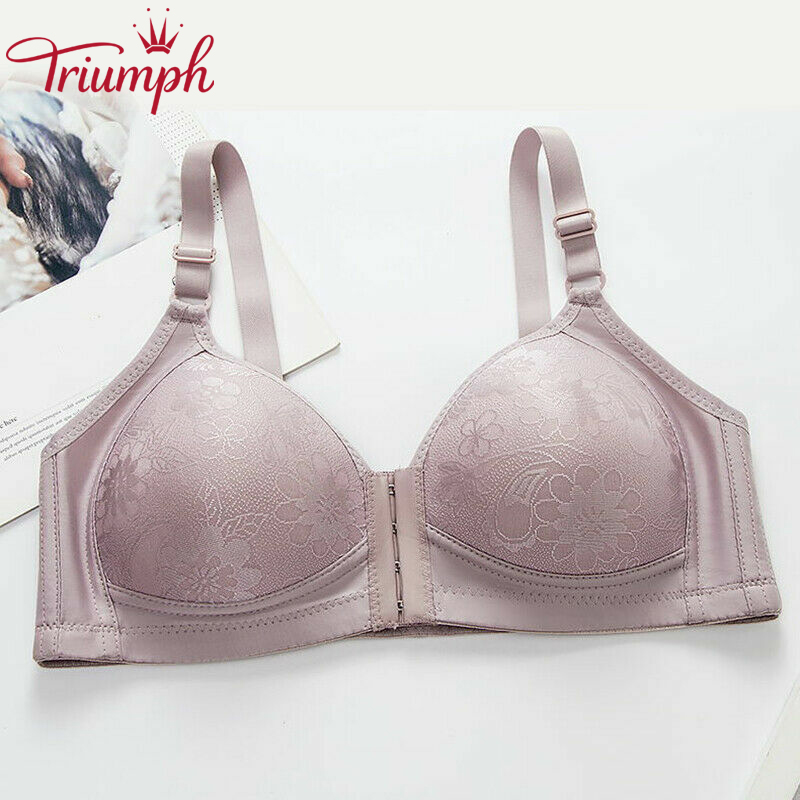TRIUMPH - 3 DB 💥 Biustonosz damski zapinany z przodu, bezszwowy, z kwiatowym wzorem