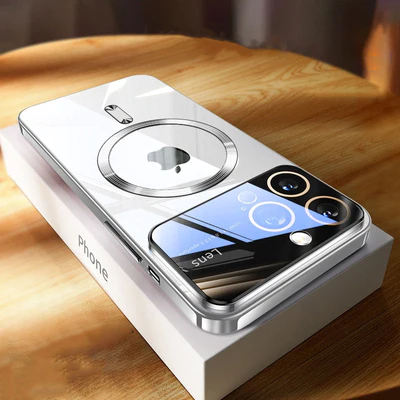Magnetinis skaidrus dėklas su dideliu langu iPhone