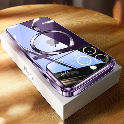 Magnetinis skaidrus dėklas su dideliu langu iPhone