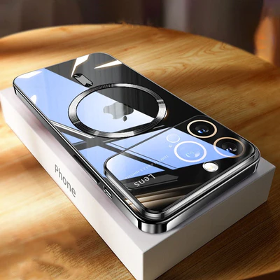 Magnetinis skaidrus dėklas su dideliu langu iPhone