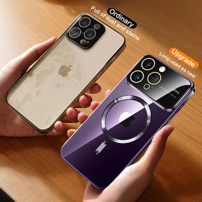 Magnetinis skaidrus dėklas su dideliu langu iPhone