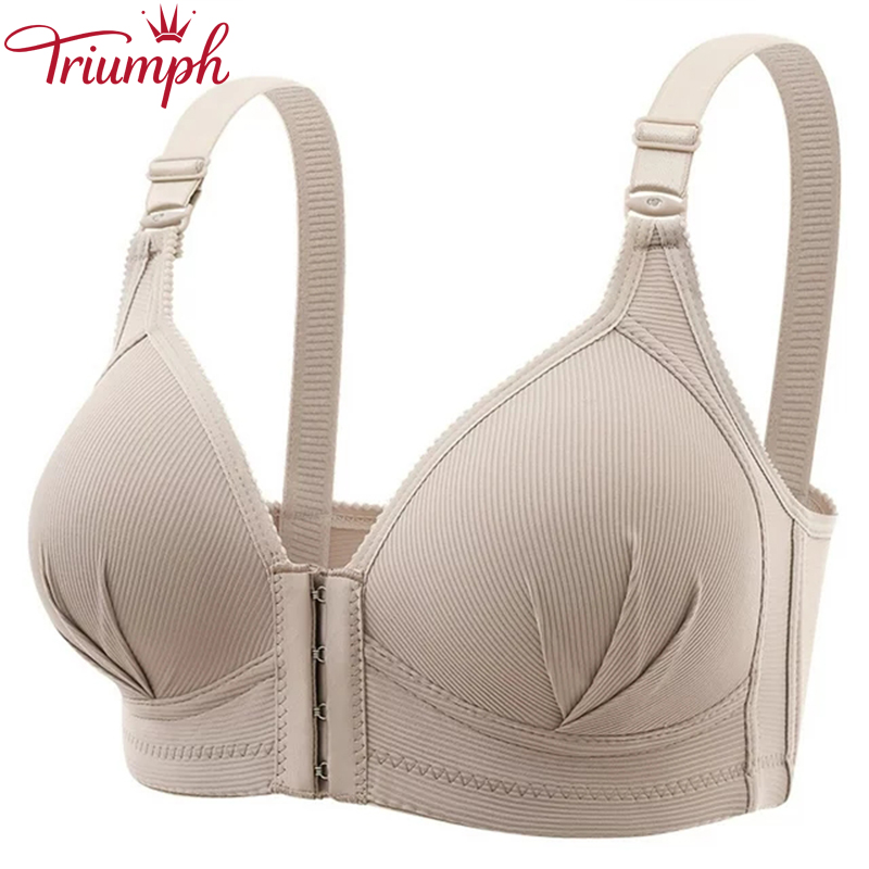 TRIUMPH - 3 DB 💥 Nagy méretű női melltartók Szexi egyszínű acélgyűrűs, nem mágneses csatos fehérnemű